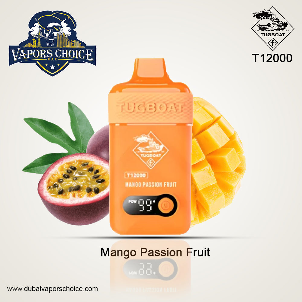 TUGBOAT T12000 (50mg) 12000 PUFFS - DISPOSABLE VAPE Mango Passion Fruit UAE Abu Dhabi & Ajman